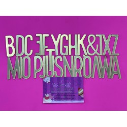 SET TOPPER LETRAS ABECEDARIO RECTO ORO ESPEJO FRENTE