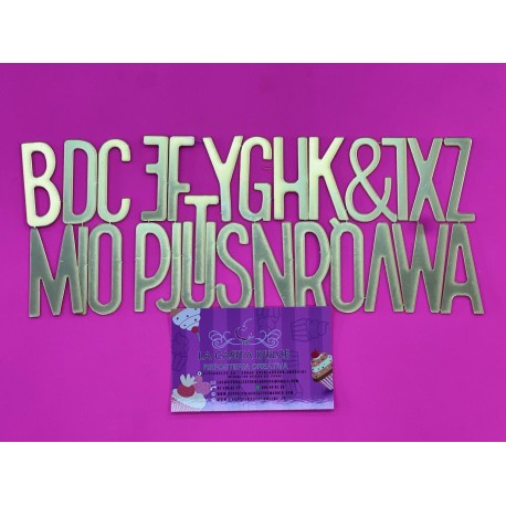 SET TOPPER LETRAS ABECEDARIO RECTO ORO ESPEJO FRENTE