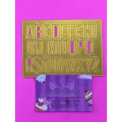 SET TOPPER LETRAS ABECEDARIO RECTO PEQUEÑO ORO ESPEJO FRENTE