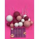 PACK 15 BOLAS O BURBUJAS TOPPER DECORACION MIX ROSAS