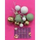 PACK 13 BOLAS O BURBUJAS TOPPER DECORACION MIX VERDE Y ORO