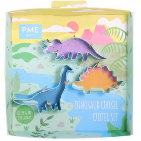 SET 3 CORTADORES DINOSAURIOS PME