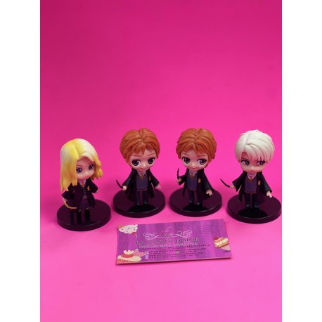 SET 4 FIGURAS HARRY POTTER MINI PEANA LUNA FRED GEORGE Y SNAPE