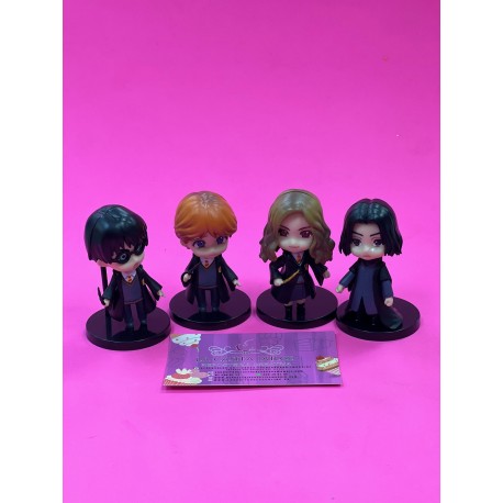 SET 4 FIGURAS MINI HARRY POTTER RON WEASLEY HERMIONE GRANGER HARRY POTTER Y SEVERUS SNAPE