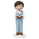 FIGURA NIÑO COMUNION CON CHALECO Y BIBLIA