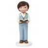 FIGURA NIÑO COMUNION CON CHALECO Y BIBLIA