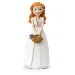 FIGURA NIÑA COMUNION CON CESTA DE FLORES
