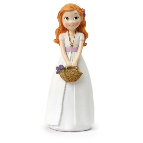 FIGURA NIÑA COMUNION CON CESTA DE FLORES