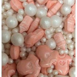 SPRINKLES BEBE ROSA Y BLANCO MEDLEY 30 GR BOTE