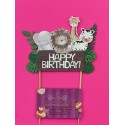 TOPPER HAPPY BIRTHDAY ANIMALES DE LA SELVA Y HOJAS