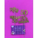 SET 4 TOPPER 50 ANIVERSARIO DORADO BRILLANTE CARTON