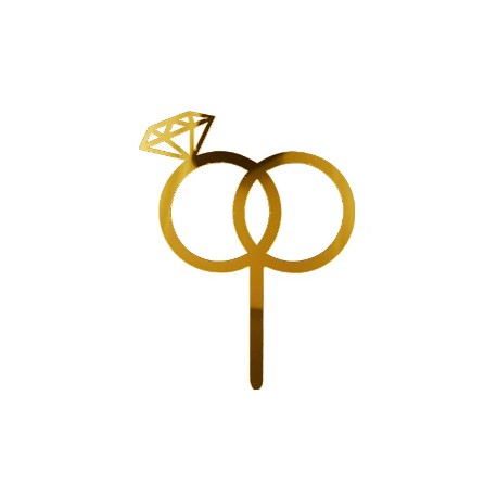 TOPPER BODA ANILLOS ORO