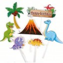 SET 7 TOPPER CARTON DINOSAURIOS TARTA