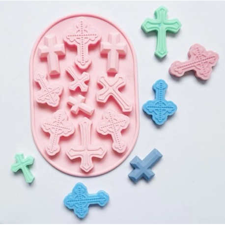 MOLDE SILICONA 10 CRUCES BOMBONES