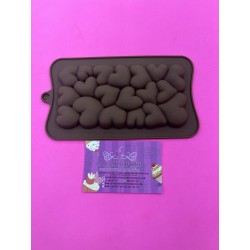 MOLDE SILICONA TABLETA DE CHOCOLATE DISEÑO CORAZONES