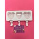 MOLDE SILICONA PROFESIONAL 3 POLOS HELADOS CORAZONES
