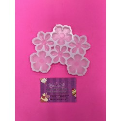 MOLDE SILICONA 6 PIRULETAS FLORES JOYAS