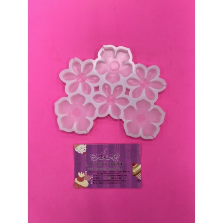 MOLDE SILICONA 6 PIRULETAS FLORES JOYAS