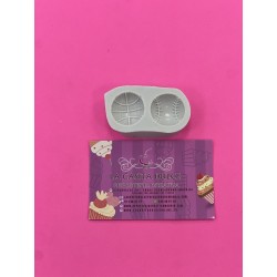 MOLDE SILICONA 2 BALONES MEDIA ESFERA BALONCESTO Y BASEBALL