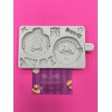 MOLDE SILICONA PLACA PAPA NOEL Y MAMA NOEL