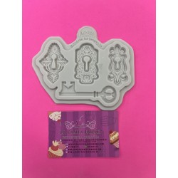 MOLDE 3 CERRADURAS Y LLAVE VINTAGE KSD