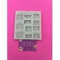 MOLDE SILICONA 11 BOLSOS DE MARCA MODA