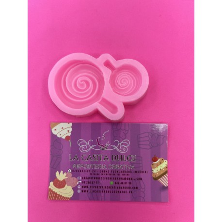 MOLDE SILICONA 2 PIRULETAS ESPIRAL