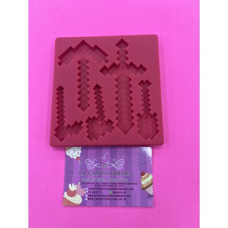 MOLDE SILICONA ESPADAS Y ARMAS MINECRAFT