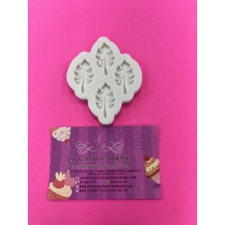 MOLDE SILICONA 4 HOJAS MONSTERAS MINI TROPICALES