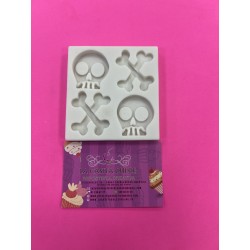 MOLDE 2 CALAVERAS DIVER CON HUESOS