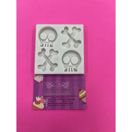 MOLDE 2 CALAVERAS DIVER CON HUESOS