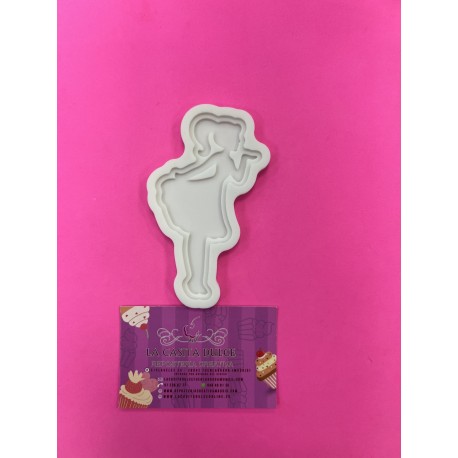 MOLDE SILICONA SILUETA BARBIE BESO