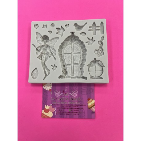 MOLDE SILICONA PUERTA CASITA HADAS GRANDE