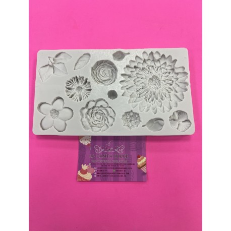 MOLDE PLACA CRISANTEMO GIGANTE Y FLORES