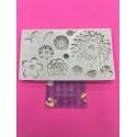 MOLDE PLACA CRISANTEMO GIGANTE Y FLORES