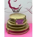 SET 3 STAND EXPOSITOR TARTAS METAL DORADO