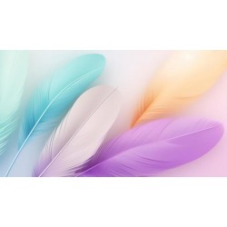 SET 7 PLUMAS COLORES PASTEL DECORACION