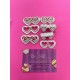 SET CORTADORES MINI OJOS Y GAFAS CORAZON