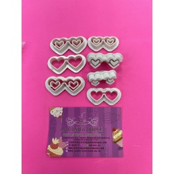 SET CORTADORES MINI OJOS Y GAFAS CORAZON
