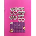 SET CORTADORES MINI GAFAS CORAZON