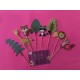SET 8 TOPPERS ANIMALES DEL BOSQUE Y ARBOLES CARTON