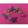 SET 8 TOPPERS ANIMALES DEL BOSQUE Y ARBOLES CARTON