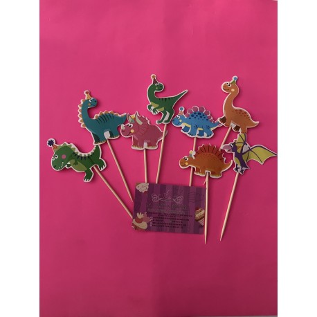 SET 7 TOPPER CARTON DINOSAURIOS FIESTA