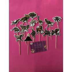 SET 15 TOPPER CARTON DINOSAURIOS REALISTAS