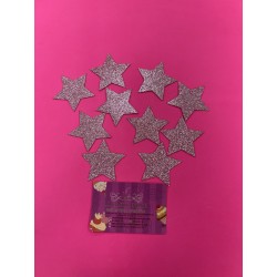 TOPPER ESTRELLAS ROSAS BRILLANTES CARTON