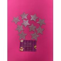 TOPPER ESTRELLAS ROSAS BRILLANTES CARTON