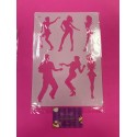 STENCIL 6 BAILARINES DISCO