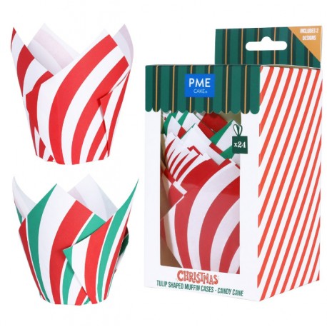 24 CAPSULAS MUFFINS CANDY CANE PME