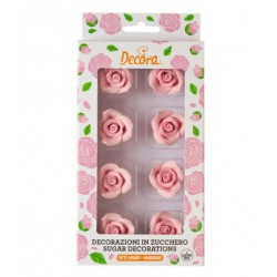 PACK 8 ROSAS ROSAS AZUCAR 3.5 CM DECORA