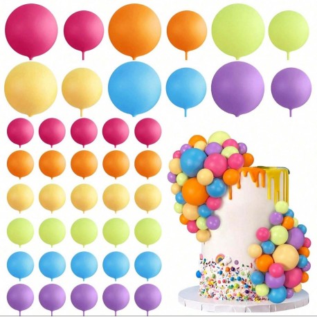 PACK 14 BOLAS O BURBUJAS TOPPER DECORACION MIX COLORES